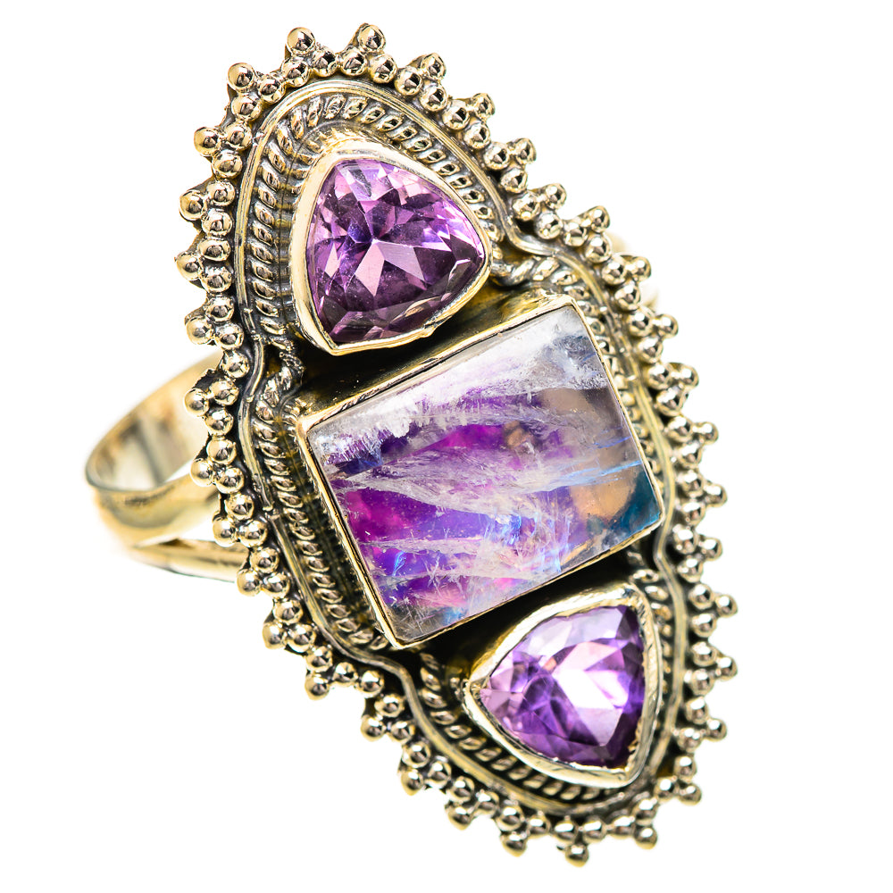 Pink Moonstone Rings handcrafted by Ana Silver Co - RING124476 - Photo 2