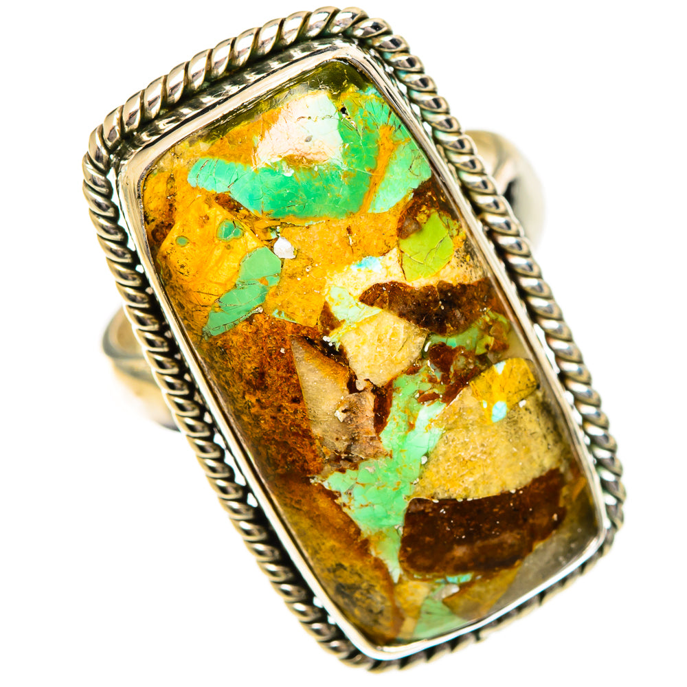 Green Copper Composite Turquoise Rings handcrafted by Ana Silver Co - RING124487 - Photo 2