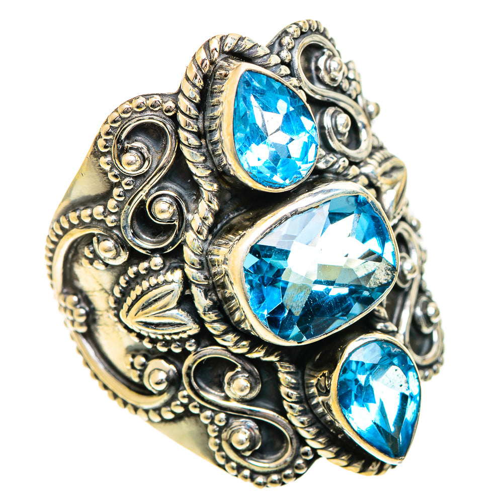 Swiss Blue Topaz Rings handcrafted by Ana Silver Co - RING124489 - Photo 2