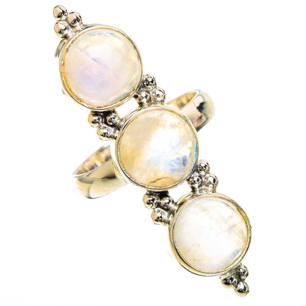 Rainbow Moonstone Rings handcrafted by Ana Silver Co - RING124497 - Photo 2