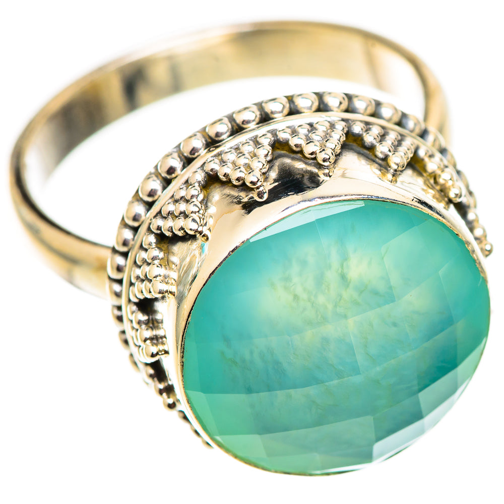 Aqua Chalcedony Rings handcrafted by Ana Silver Co - RING124560 - Photo 2
