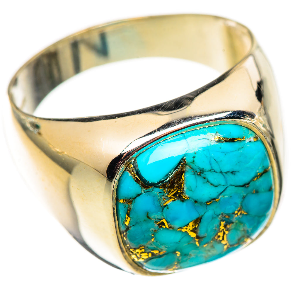 Blue Copper Composite Turquoise Rings handcrafted by Ana Silver Co - RING124621 - Photo 2