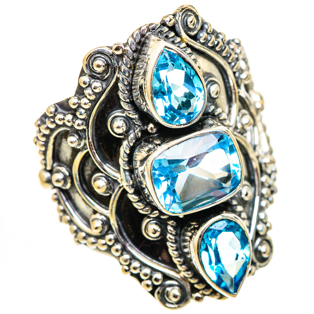 Swiss Blue Topaz Rings handcrafted by Ana Silver Co - RING124734 - Photo 2