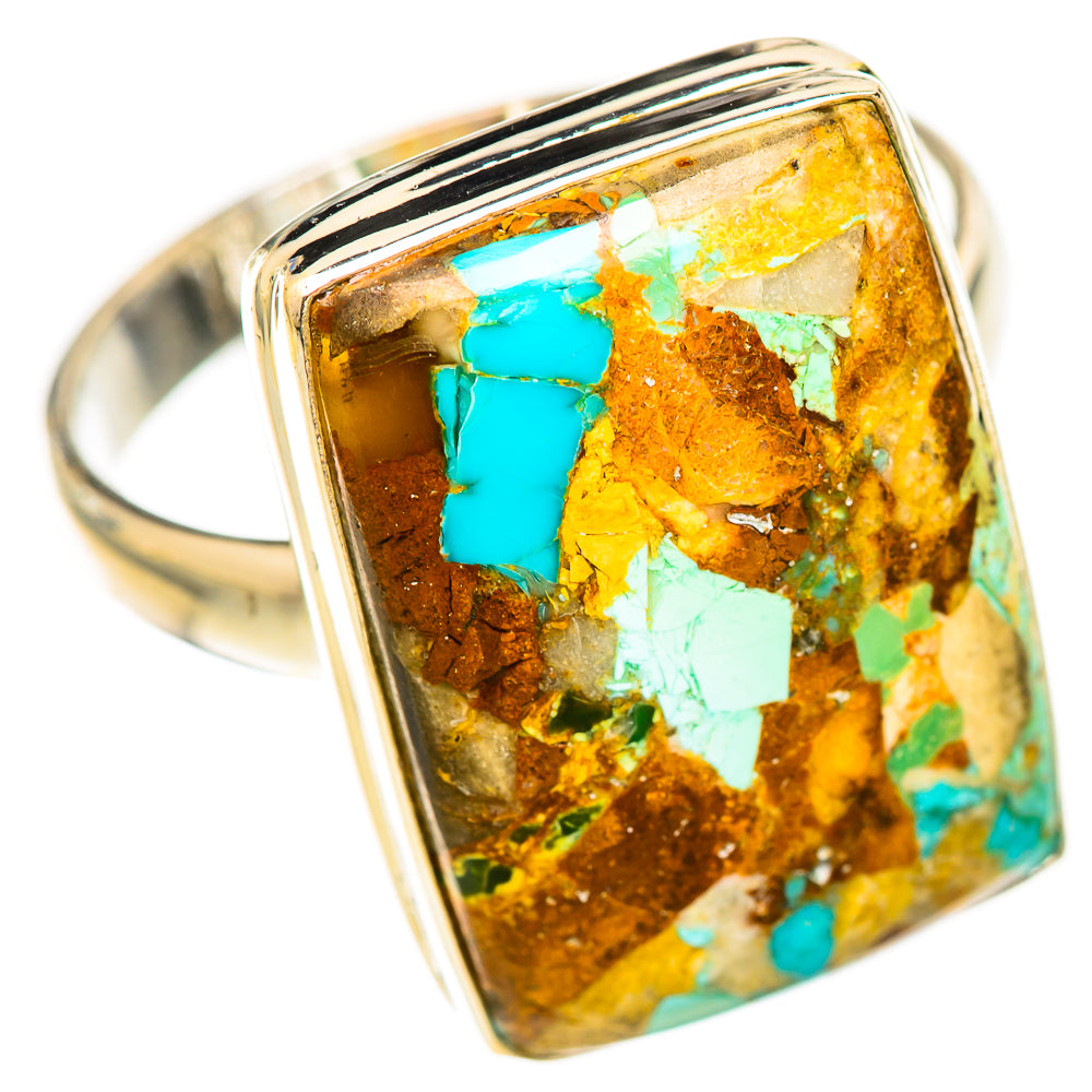 Blue Copper Composite Turquoise Rings handcrafted by Ana Silver Co - RING124735 - Photo 2