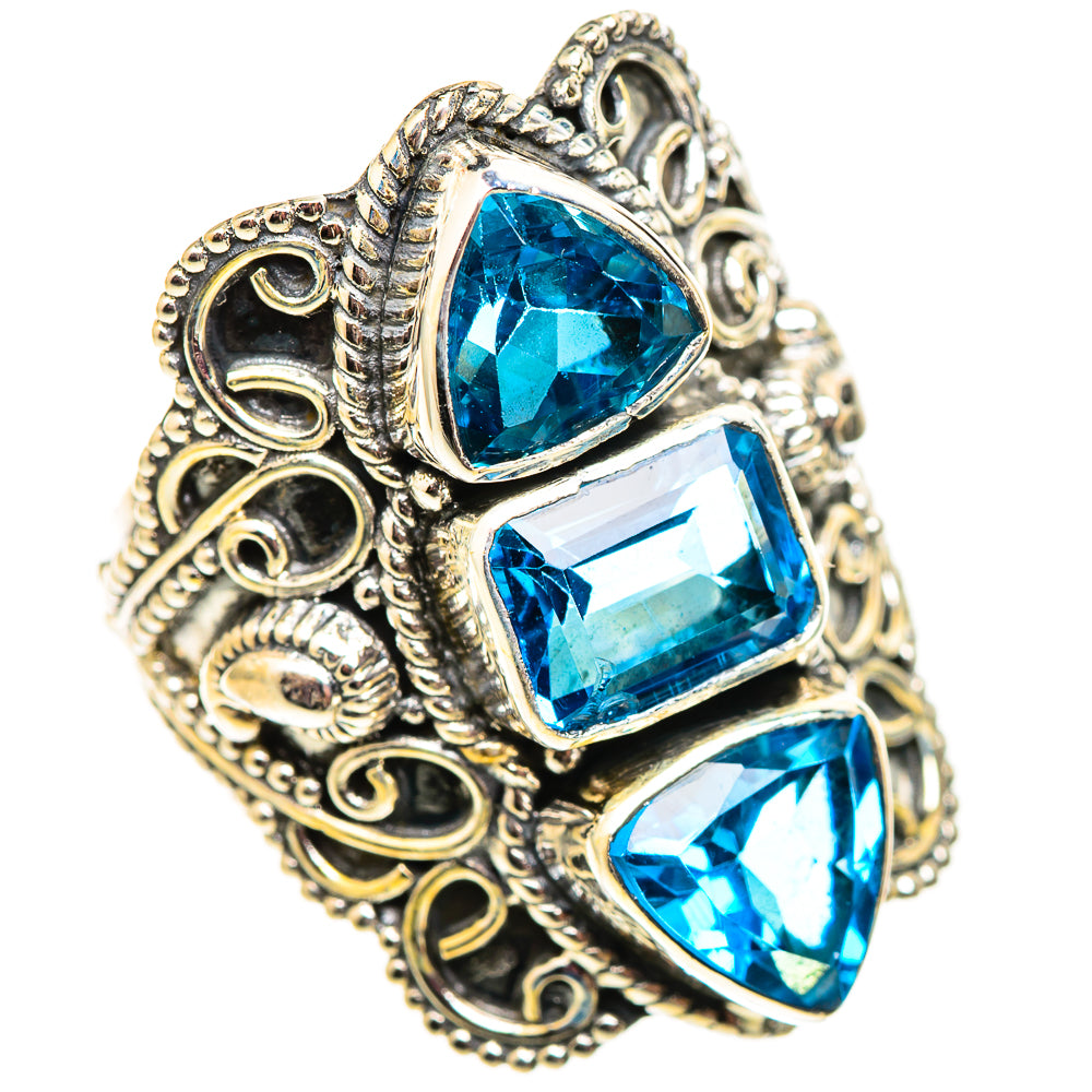 Swiss Blue Topaz Rings handcrafted by Ana Silver Co - RING124772 - Photo 2