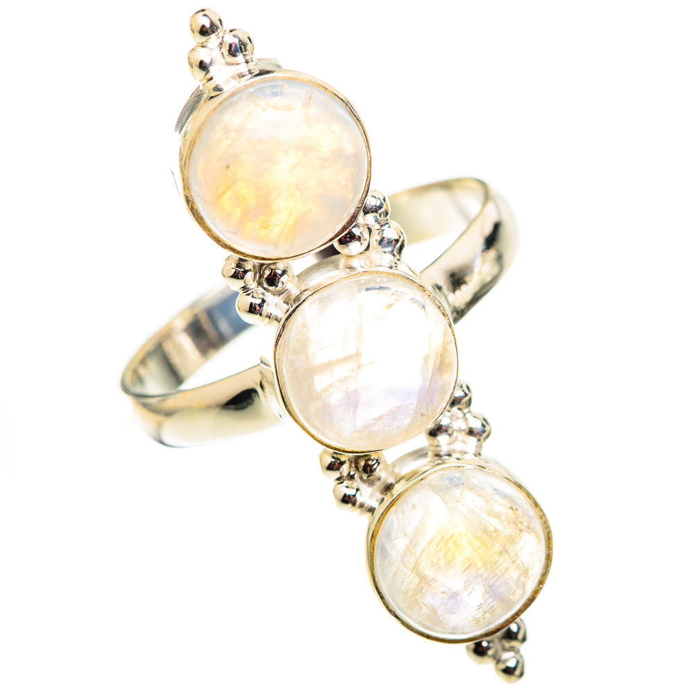 Rainbow Moonstone Rings handcrafted by Ana Silver Co - RING124780 - Photo 2