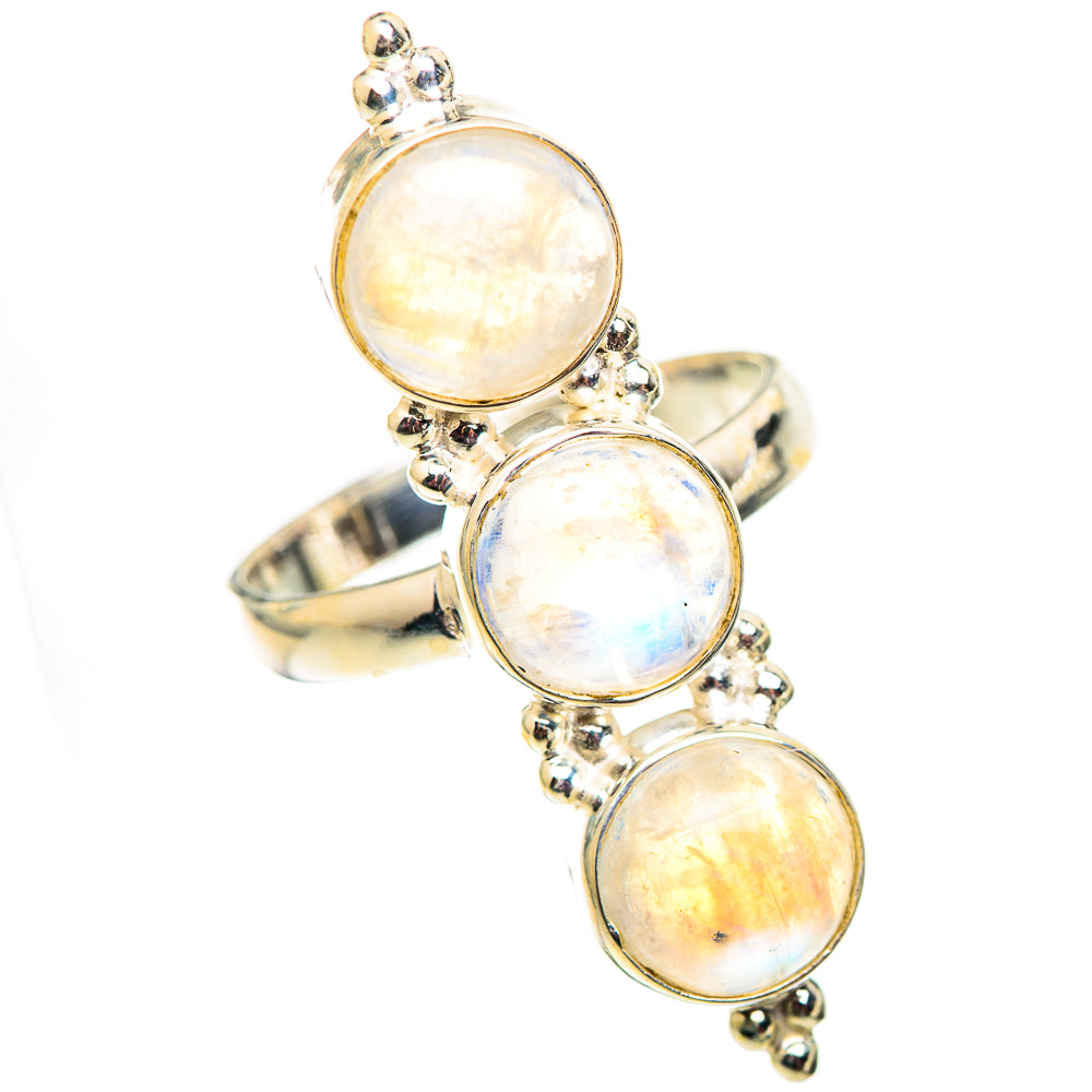 Rainbow Moonstone Rings handcrafted by Ana Silver Co - RING124795 - Photo 2