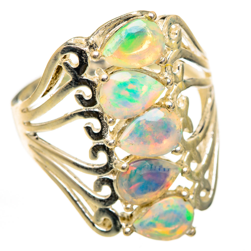 Ethiopian Opal Rings handcrafted by Ana Silver Co - RING124956 - Photo 2