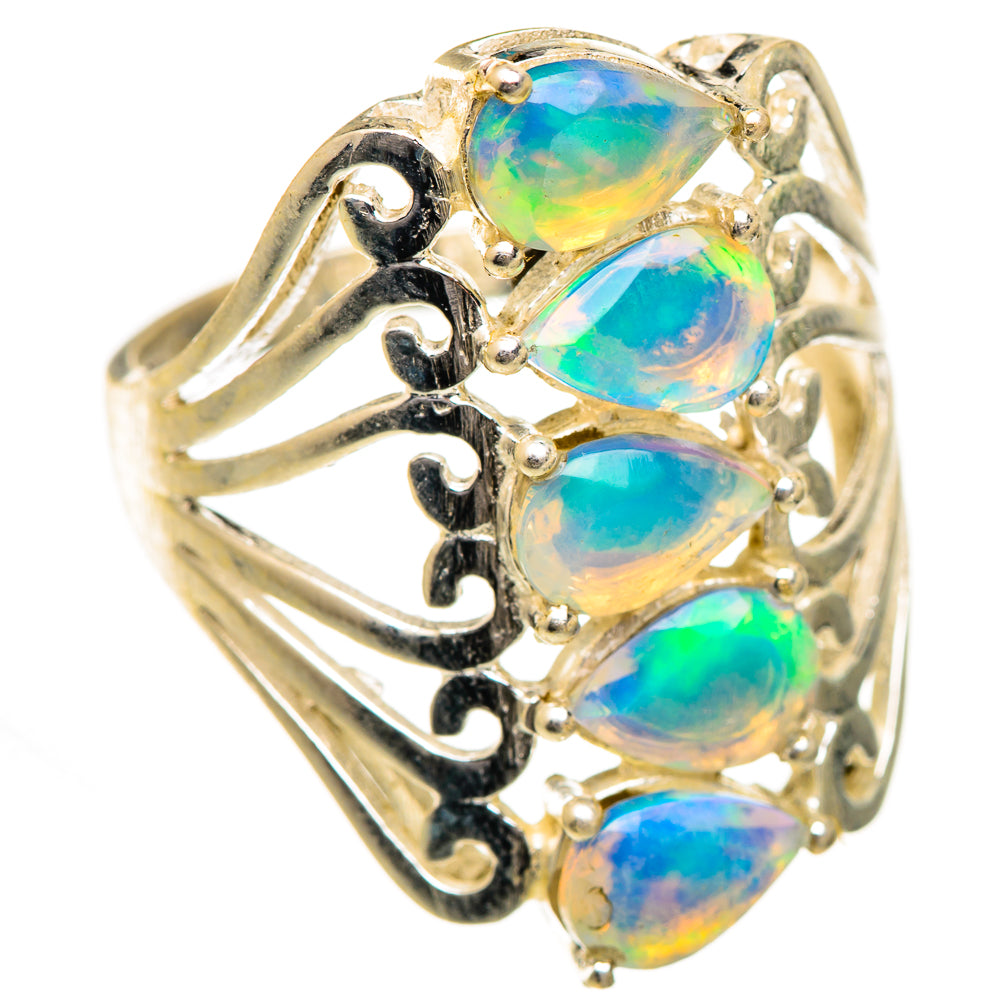 Ethiopian Opal Rings handcrafted by Ana Silver Co - RING124985 - Photo 2