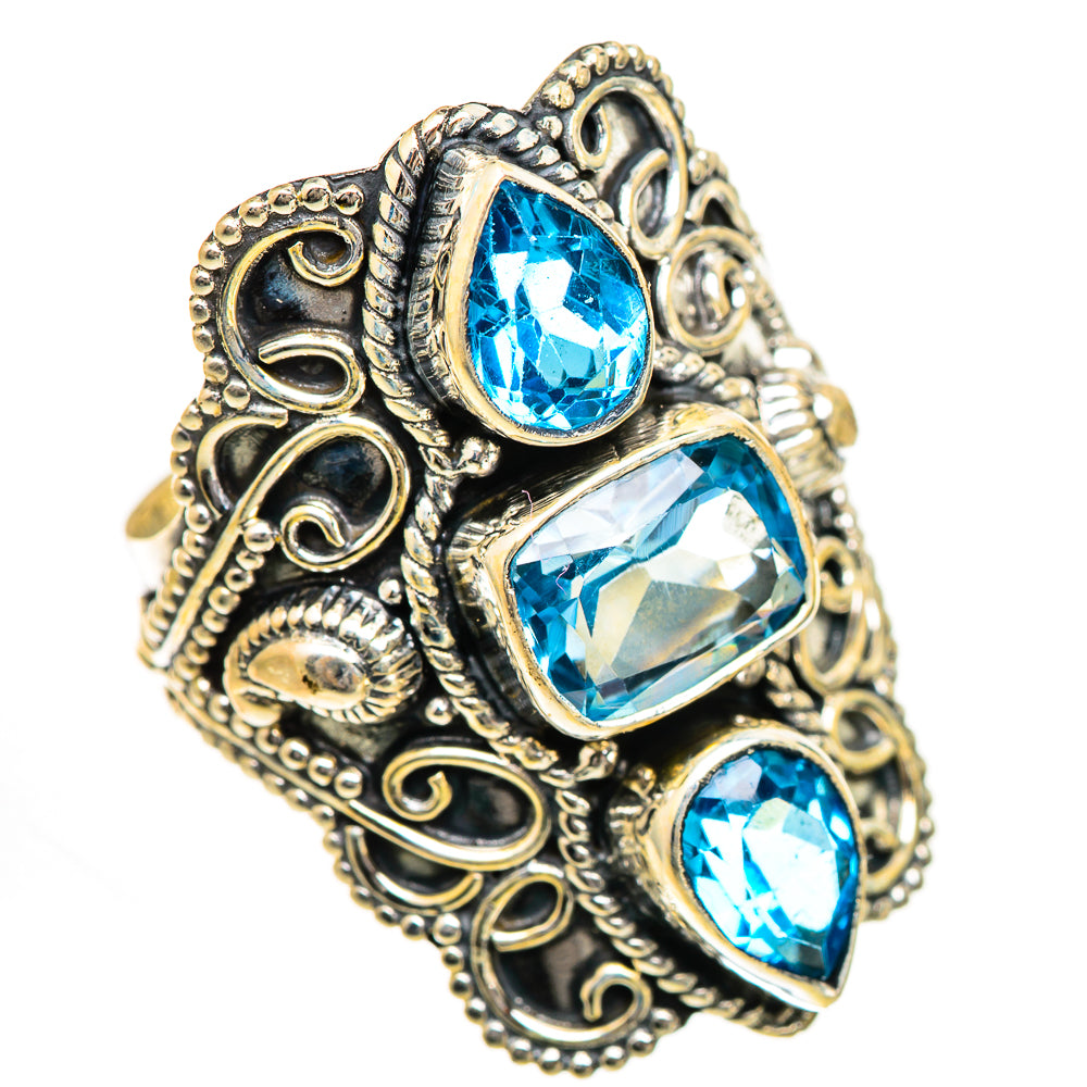 Swiss Blue Topaz Rings handcrafted by Ana Silver Co - RING125016 - Photo 2
