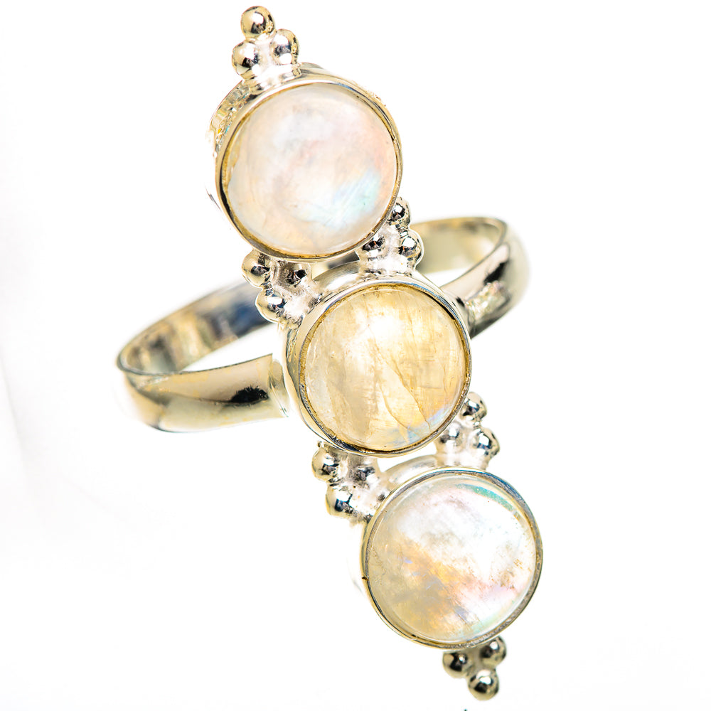 Rainbow Moonstone Rings handcrafted by Ana Silver Co - RING125035 - Photo 2