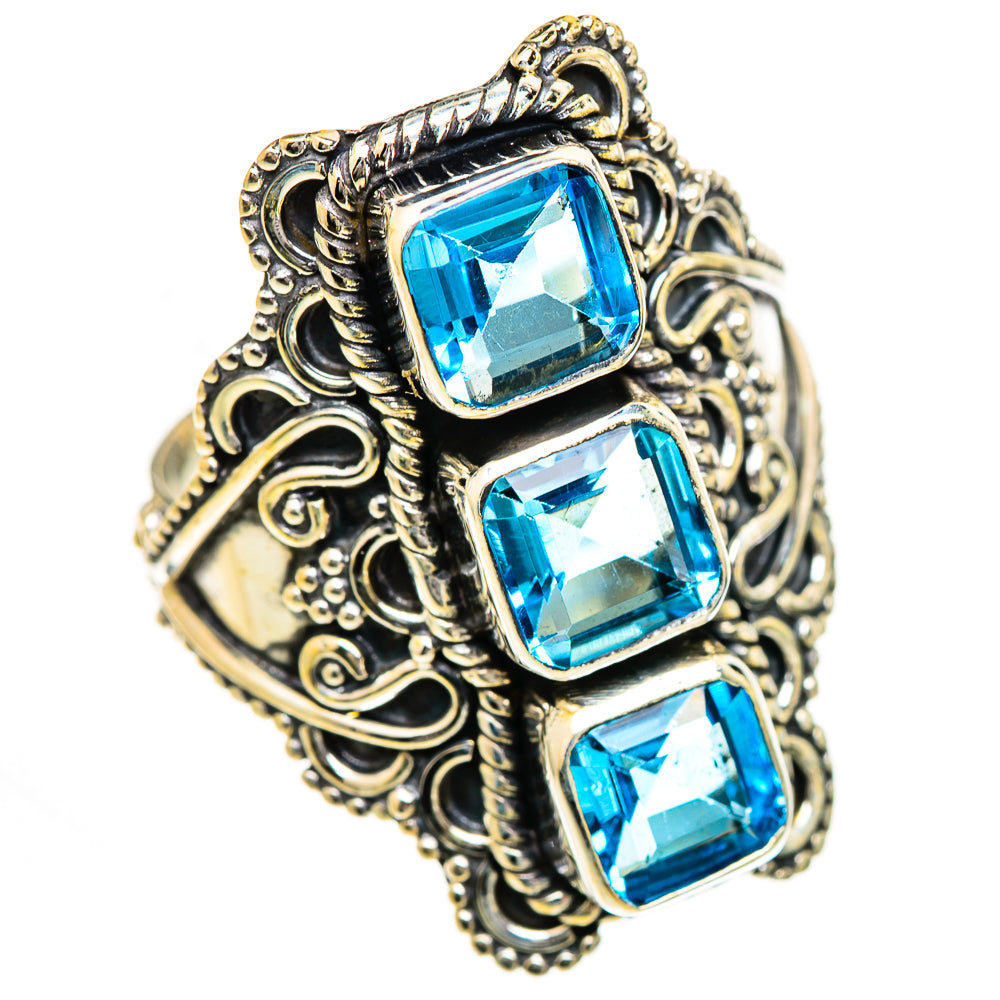Swiss Blue Topaz Rings handcrafted by Ana Silver Co - RING125053 - Photo 2