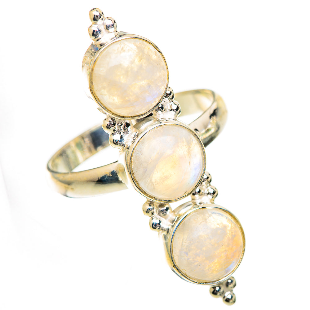 Rainbow Moonstone Rings handcrafted by Ana Silver Co - RING125060 - Photo 2
