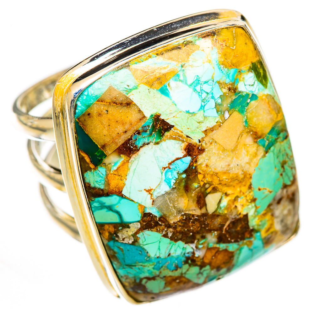 Blue Copper Composite Turquoise Rings handcrafted by Ana Silver Co - RING125099 - Photo 2