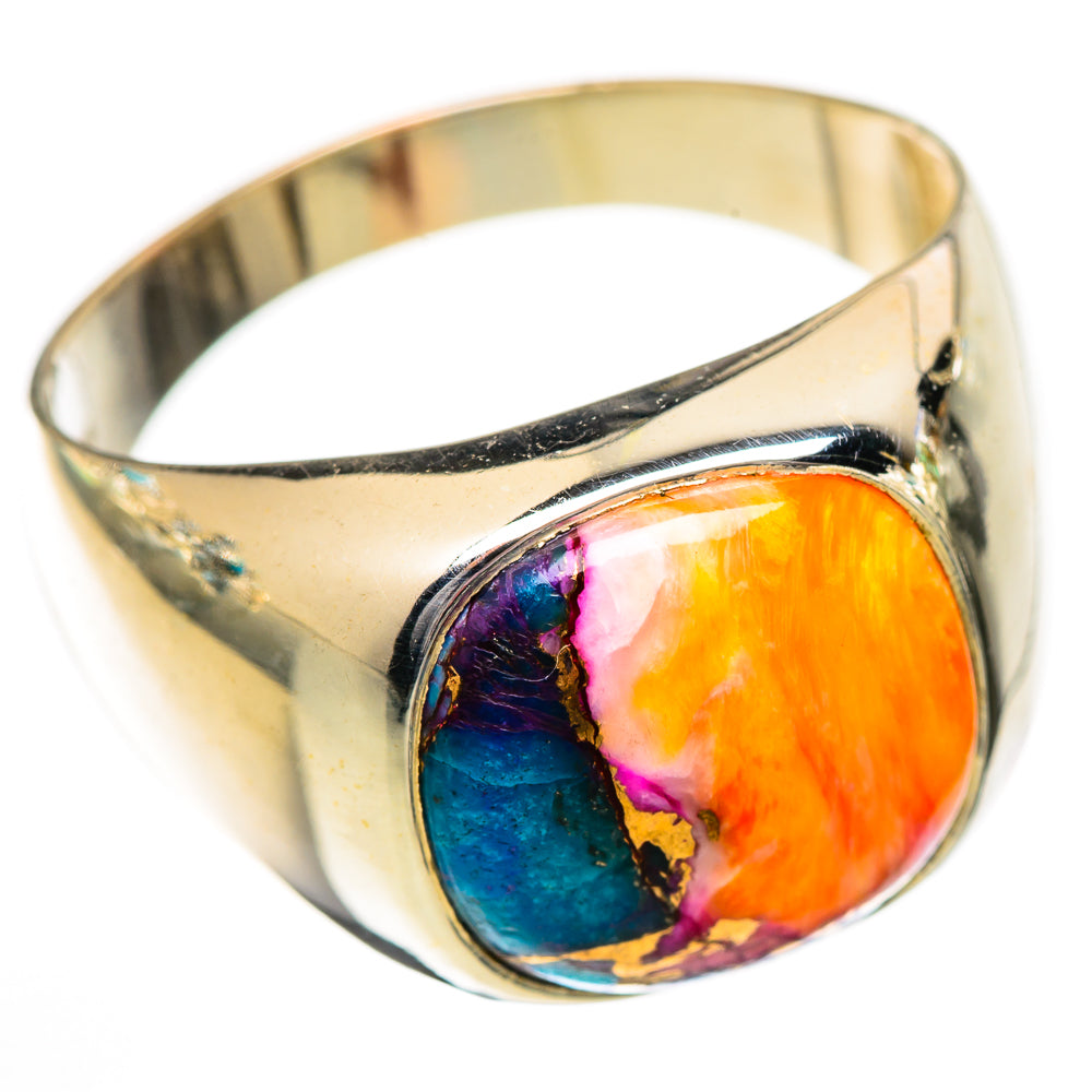 Kingman Pink Dahlia Turquoise Rings handcrafted by Ana Silver Co - RING125226 - Photo 2