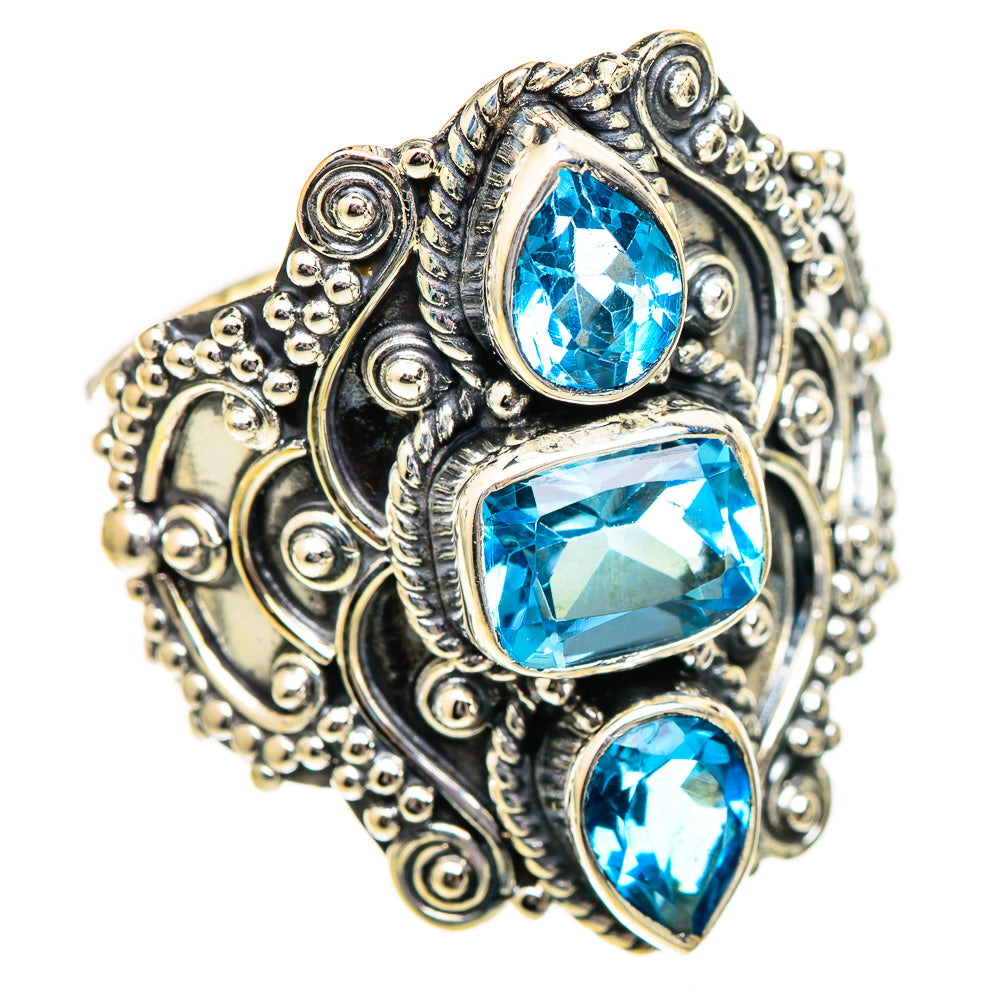 Swiss Blue Topaz Rings handcrafted by Ana Silver Co - RING125308 - Photo 2