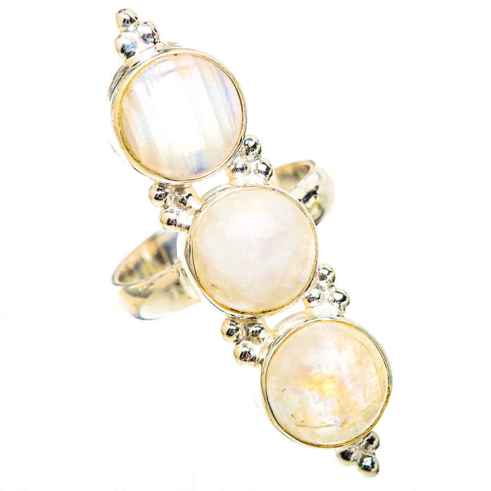 Rainbow Moonstone Rings handcrafted by Ana Silver Co - RING125327 - Photo 2