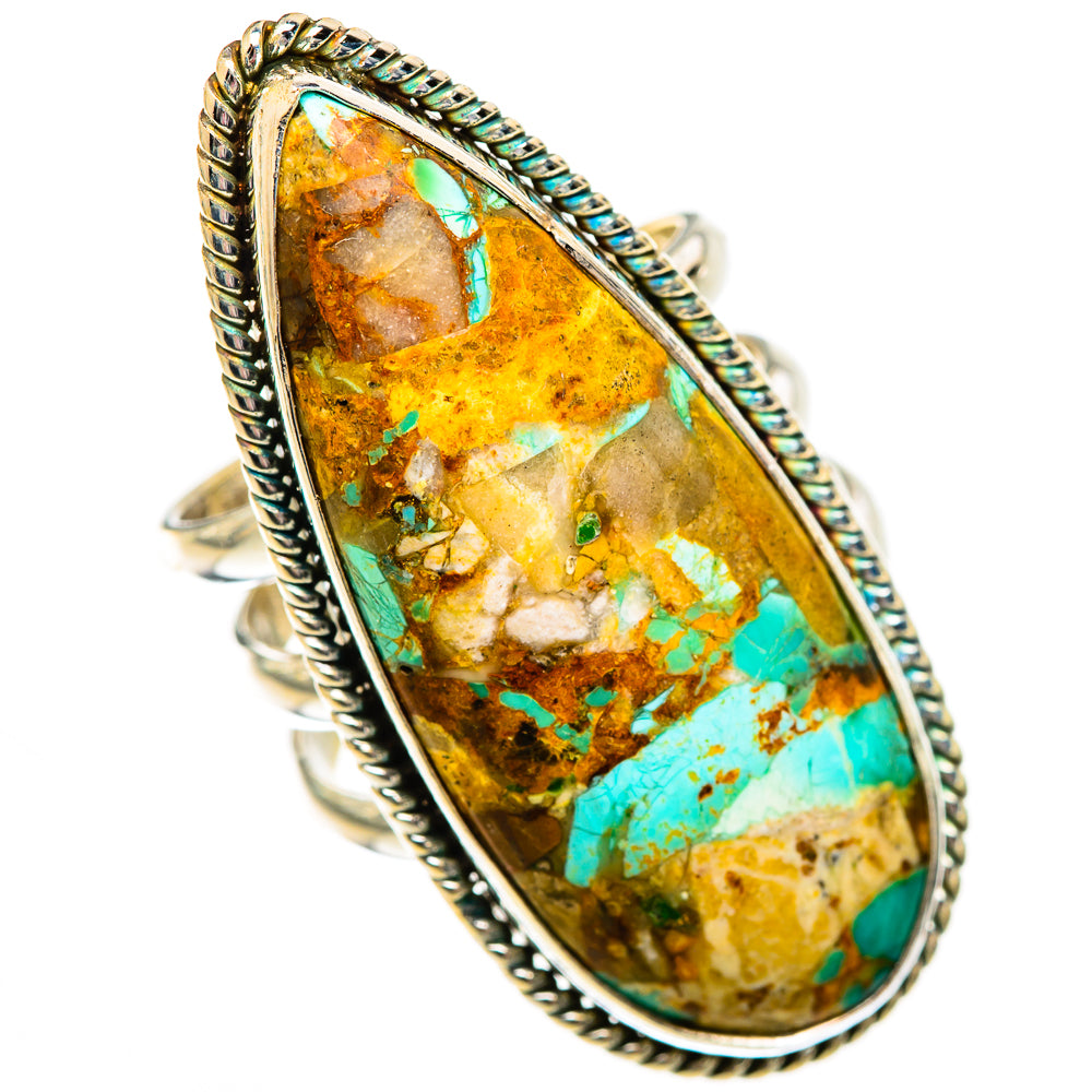 Blue Copper Composite Turquoise Rings handcrafted by Ana Silver Co - RING125392 - Photo 2