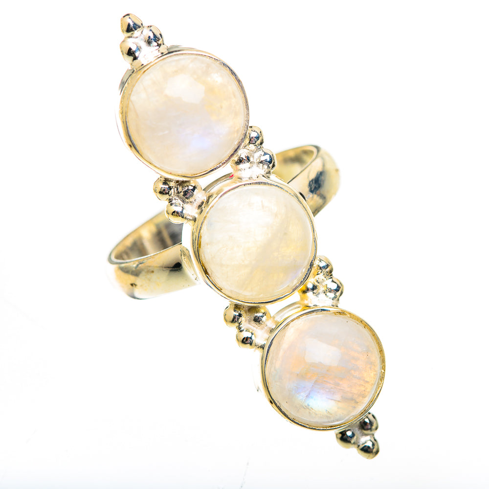 Rainbow Moonstone Rings handcrafted by Ana Silver Co - RING125396 - Photo 2