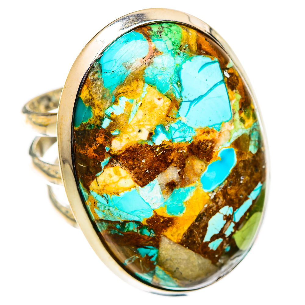 Blue Copper Composite Turquoise Rings handcrafted by Ana Silver Co - RING125472 - Photo 2