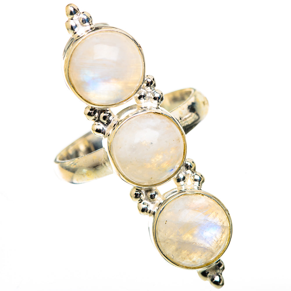 Rainbow Moonstone Rings handcrafted by Ana Silver Co - RING125484 - Photo 2