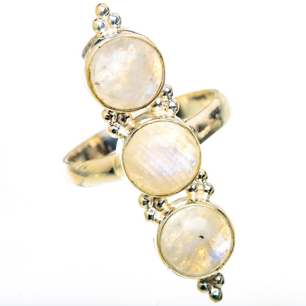 Rainbow Moonstone Rings handcrafted by Ana Silver Co - RING125518 - Photo 2
