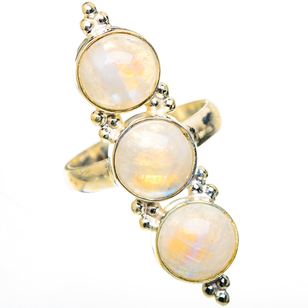 Rainbow Moonstone Rings handcrafted by Ana Silver Co - RING125530 - Photo 2