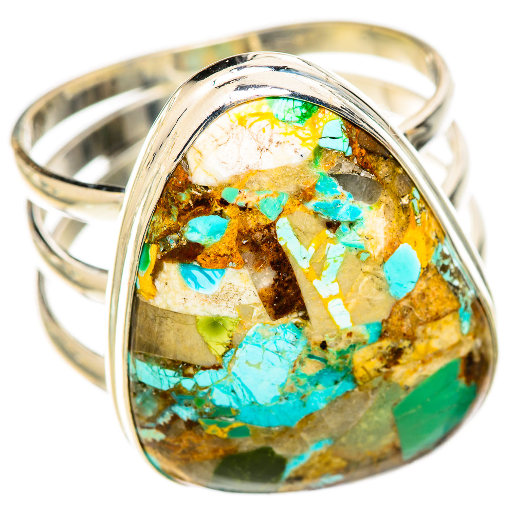 Blue Copper Composite Turquoise Rings handcrafted by Ana Silver Co - RING125548 - Photo 2