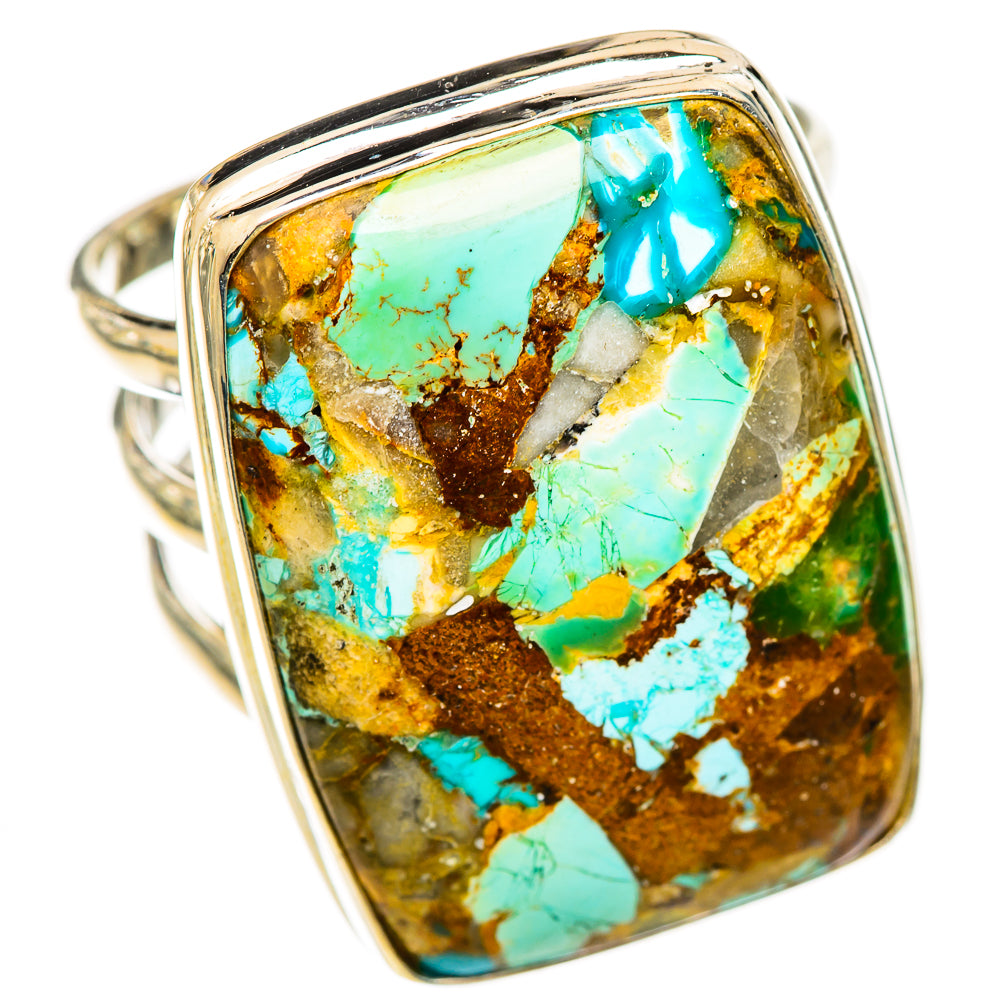 Blue Copper Composite Turquoise Rings handcrafted by Ana Silver Co - RING125561 - Photo 2