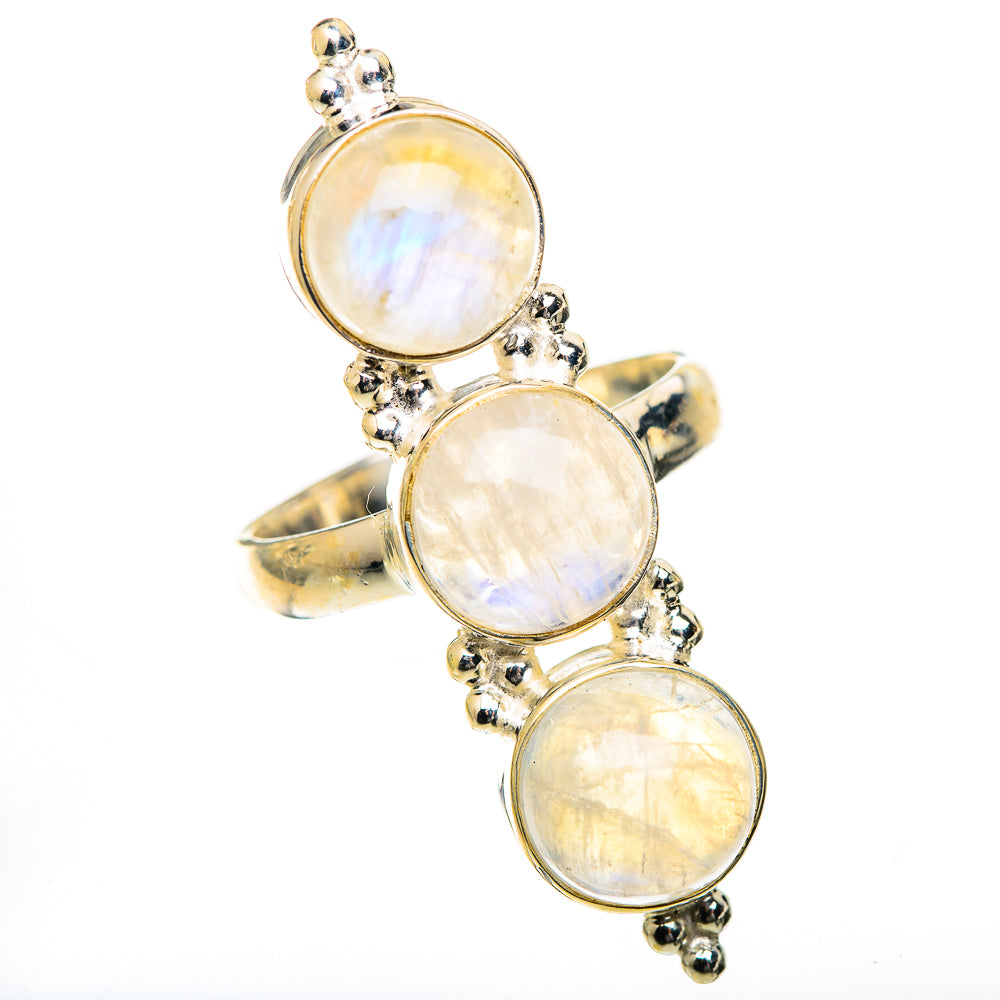 Rainbow Moonstone Rings handcrafted by Ana Silver Co - RING125587 - Photo 2