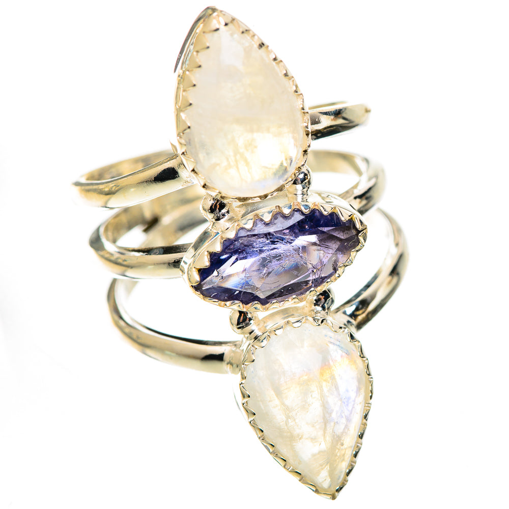 Rainbow Moonstone Rings handcrafted by Ana Silver Co - RING125604 - Photo 2