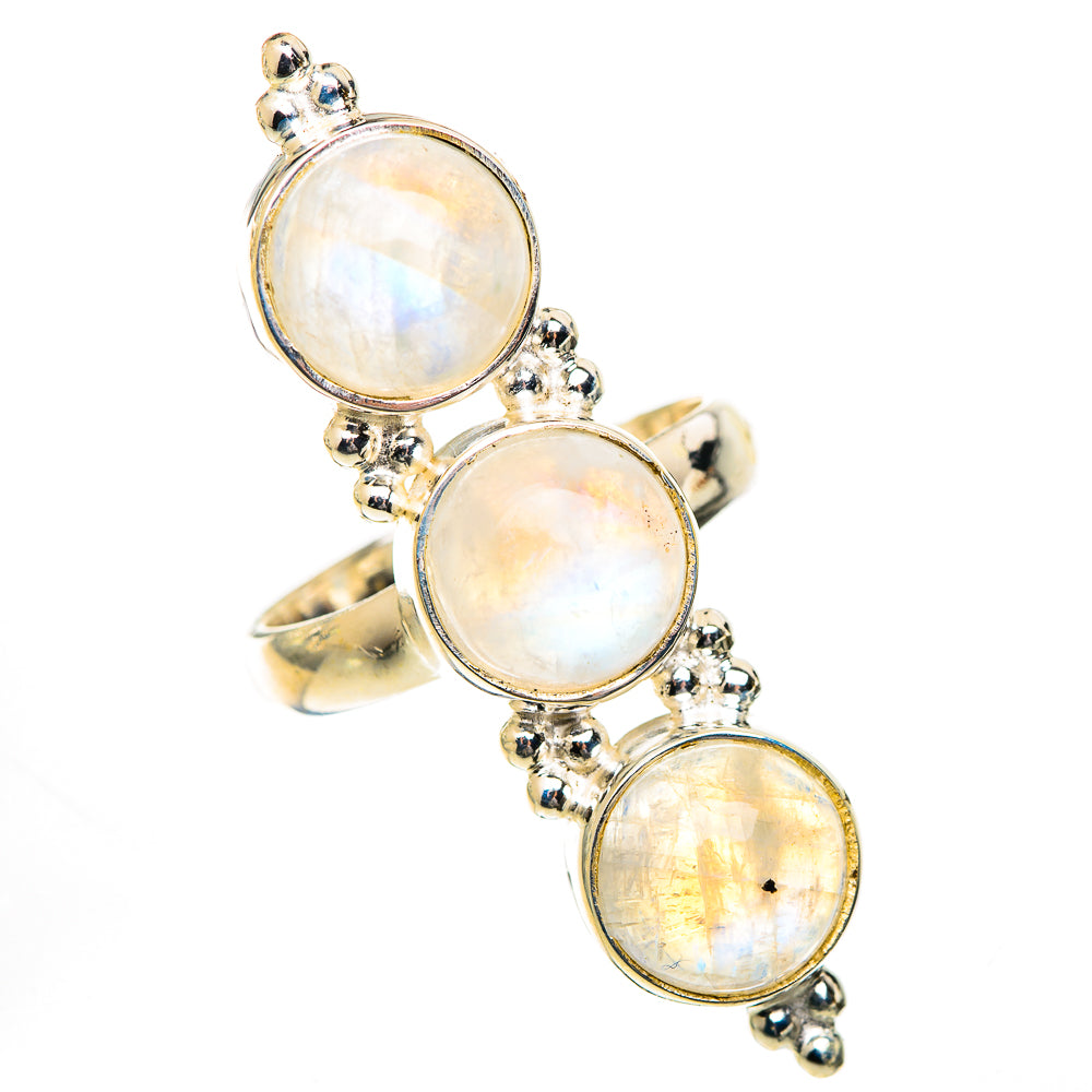 Rainbow Moonstone Rings handcrafted by Ana Silver Co - RING125605 - Photo 2