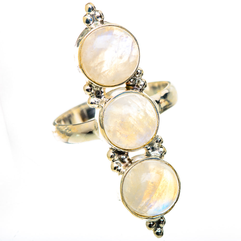 Rainbow Moonstone Rings handcrafted by Ana Silver Co - RING125606 - Photo 2