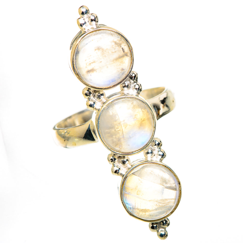 Rainbow Moonstone Rings handcrafted by Ana Silver Co - RING125628 - Photo 2