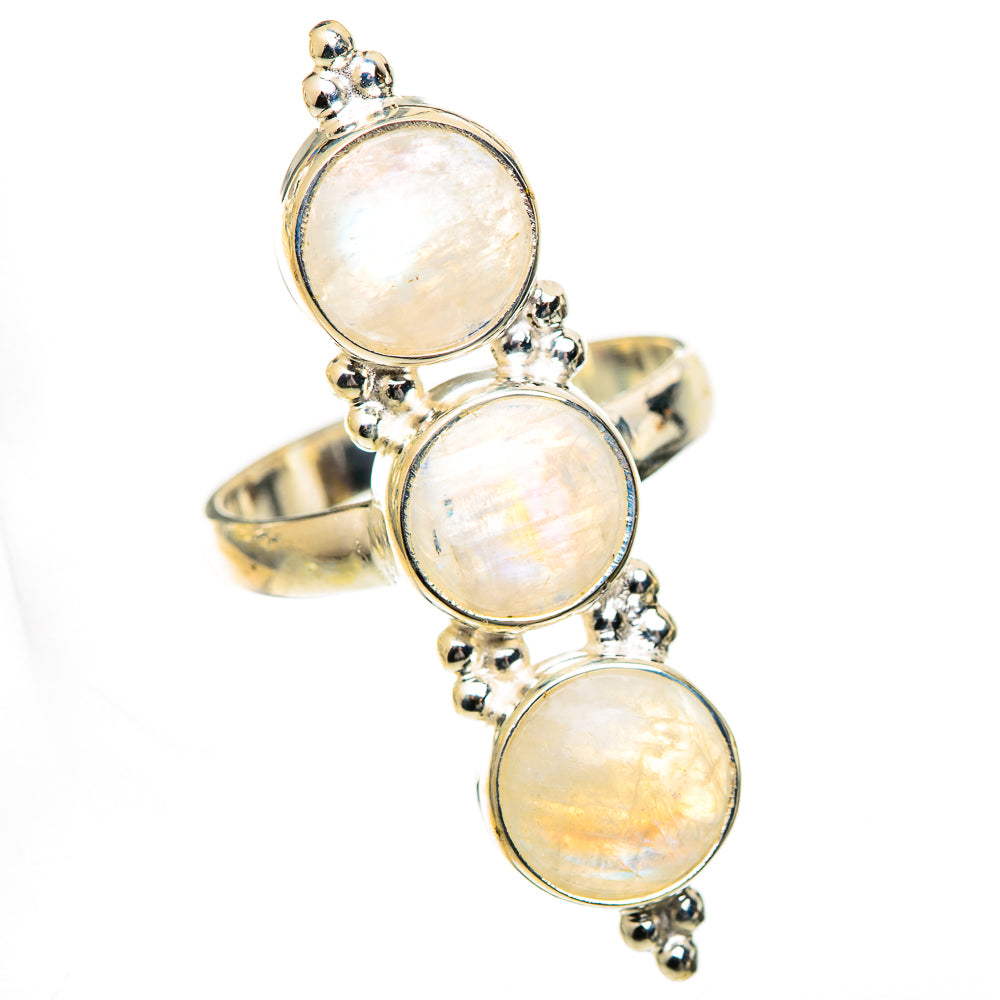 Rainbow Moonstone Rings handcrafted by Ana Silver Co - RING125633 - Photo 2