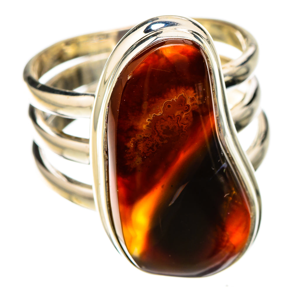 Mexican Fire Agate Rings handcrafted by Ana Silver Co - RING125771 - Photo 2