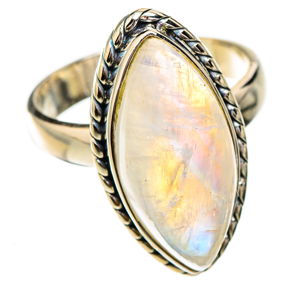 Rainbow Moonstone Rings handcrafted by Ana Silver Co - RING125809 - Photo 2