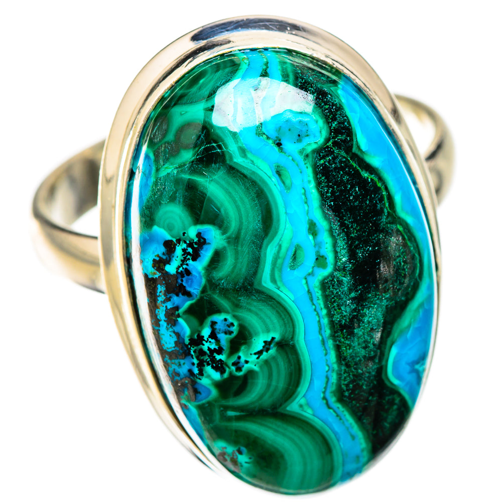 Malachite In Chrysocolla Rings handcrafted by Ana Silver Co - RING125814 - Photo 2