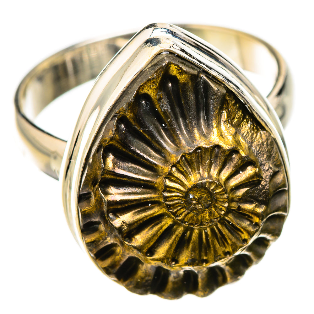 Pyrite Sea Shell Rings handcrafted by Ana Silver Co - RING125859 - Photo 2