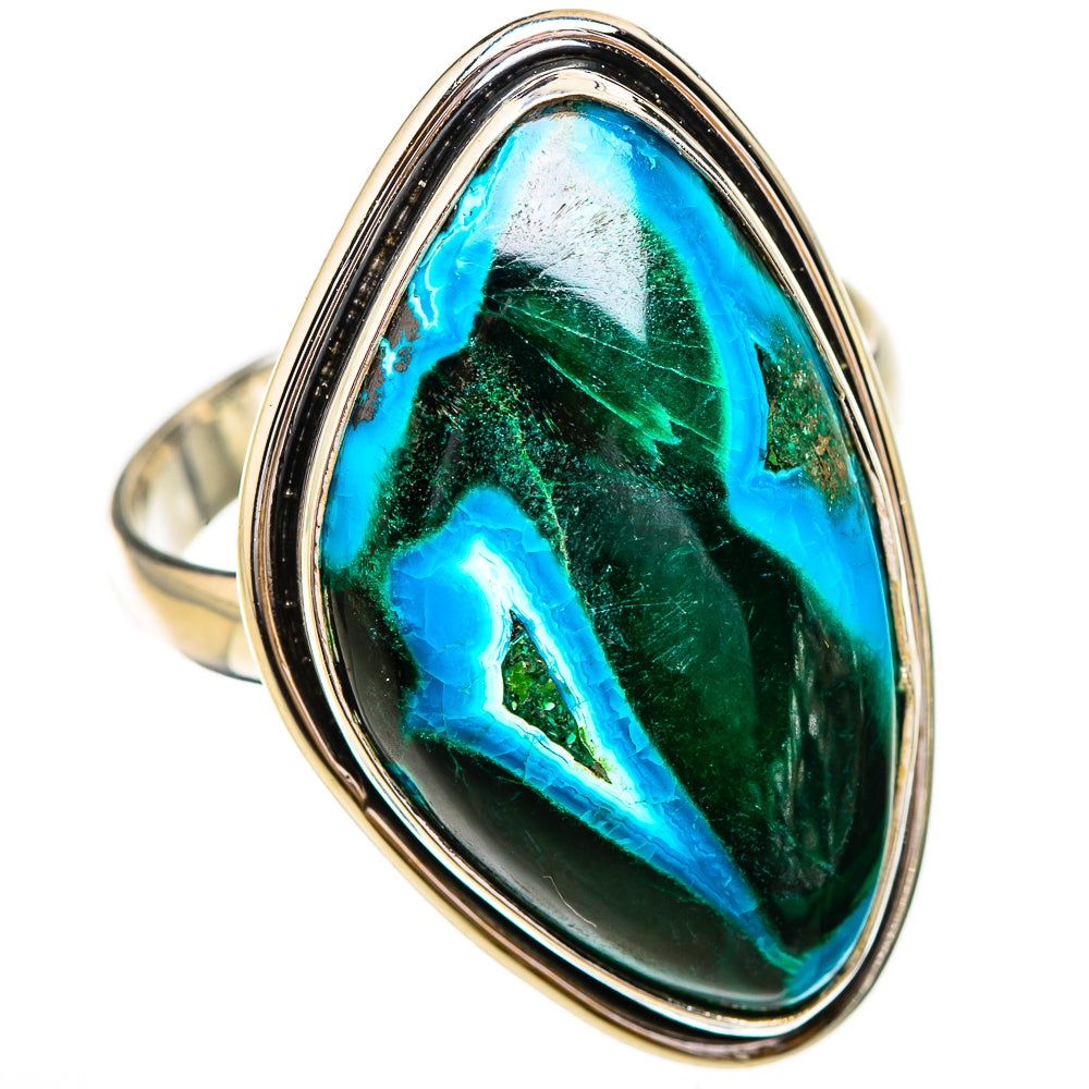 Malachite In Chrysocolla Rings handcrafted by Ana Silver Co - RING125873 - Photo 2