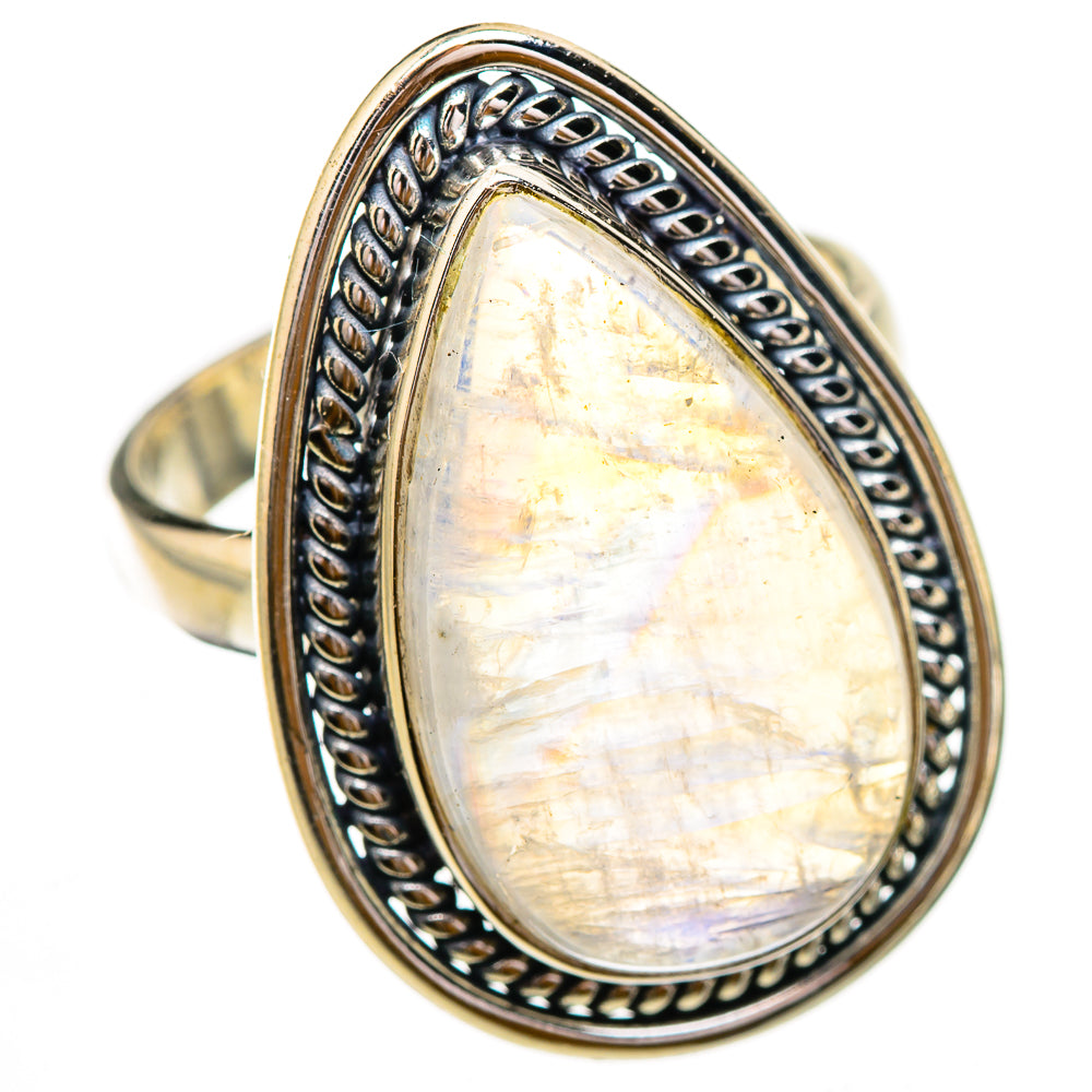 Rainbow Moonstone Rings handcrafted by Ana Silver Co - RING125952 - Photo 2