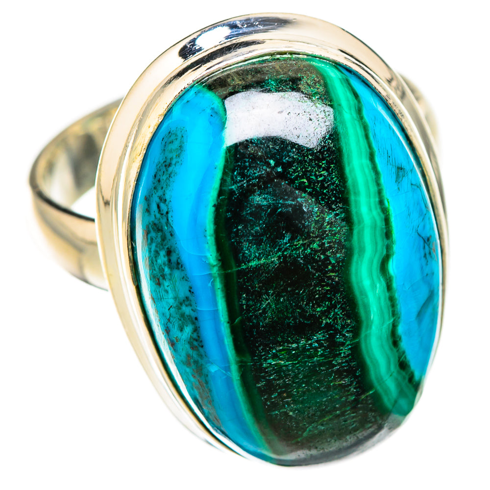 Malachite In Chrysocolla Rings handcrafted by Ana Silver Co - RING125994 - Photo 2