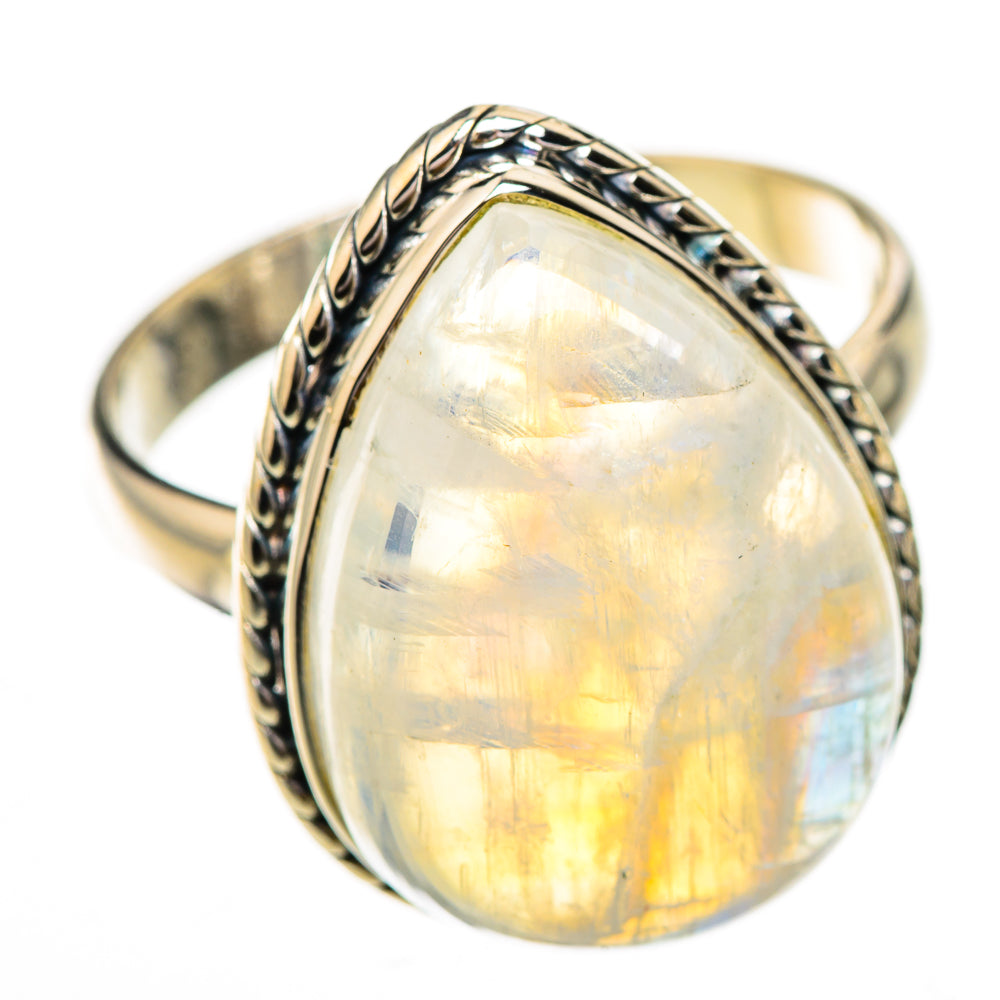 Rainbow Moonstone Rings handcrafted by Ana Silver Co - RING126016 - Photo 2