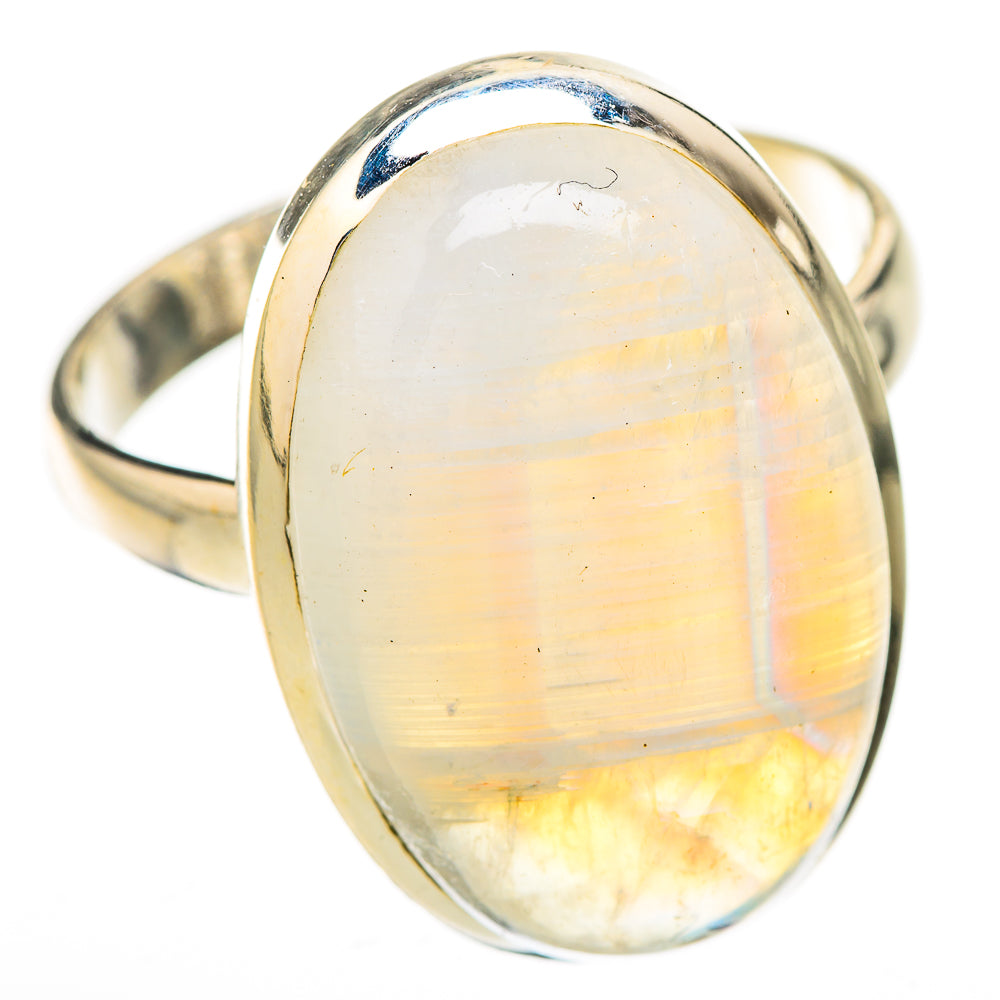Rainbow Moonstone Rings handcrafted by Ana Silver Co - RING126017 - Photo 2