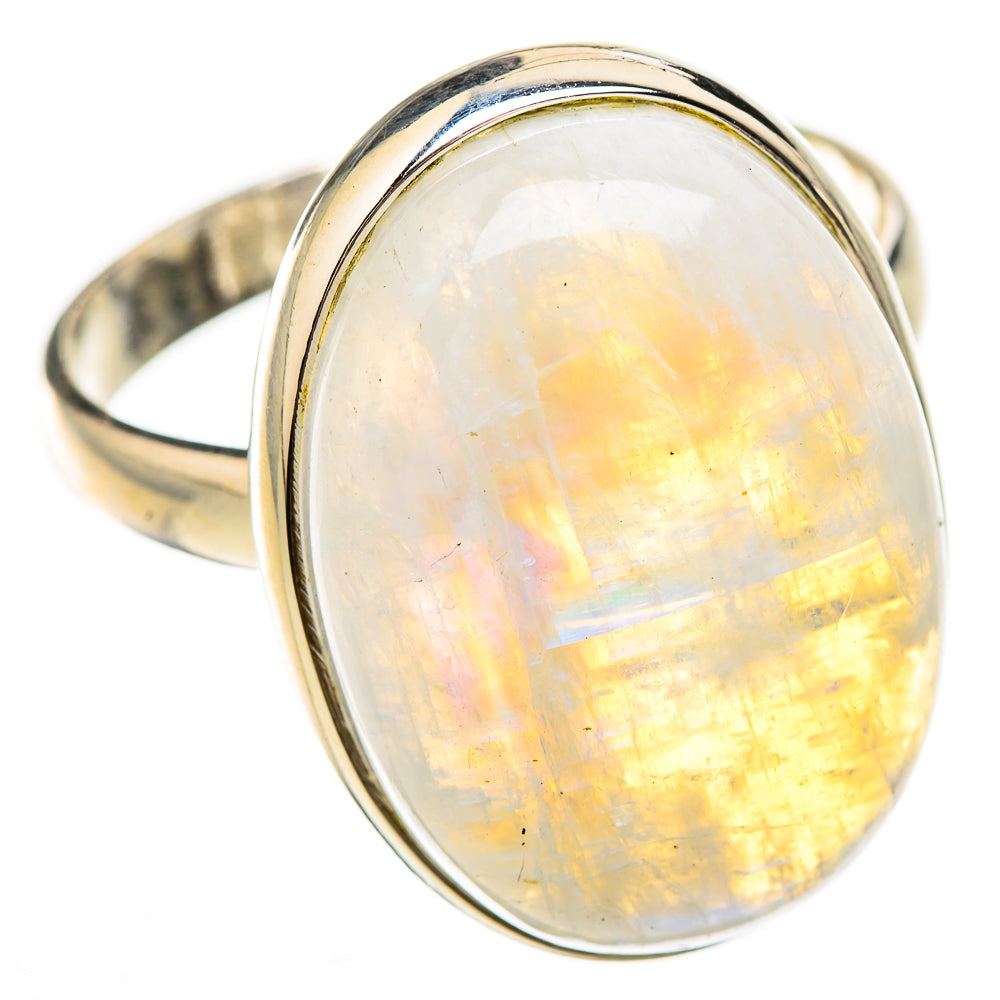 Rainbow Moonstone Rings handcrafted by Ana Silver Co - RING126044 - Photo 2