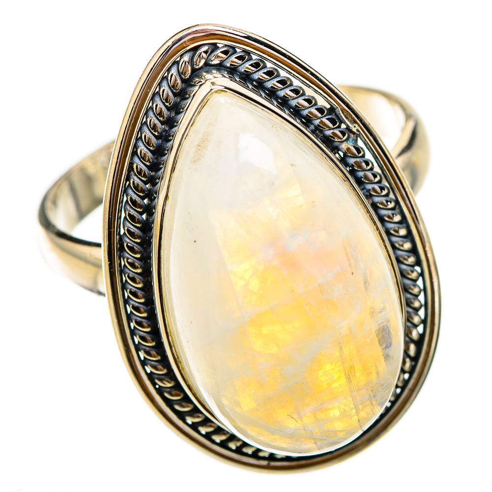Rainbow Moonstone Rings handcrafted by Ana Silver Co - RING126045 - Photo 2