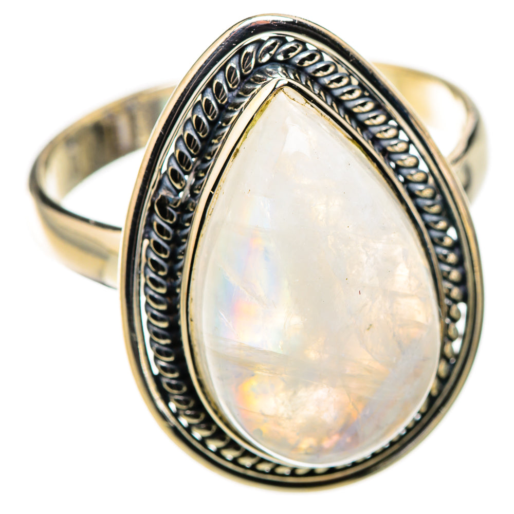 Rainbow Moonstone Rings handcrafted by Ana Silver Co - RING126136 - Photo 2