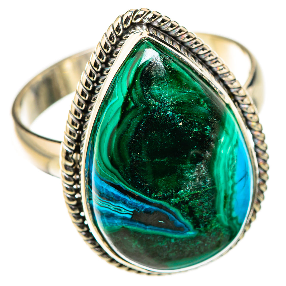 Malachite In Chrysocolla Rings handcrafted by Ana Silver Co - RING126226 - Photo 2