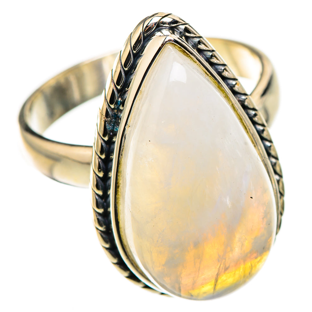Rainbow Moonstone Rings handcrafted by Ana Silver Co - RING126242 - Photo 2