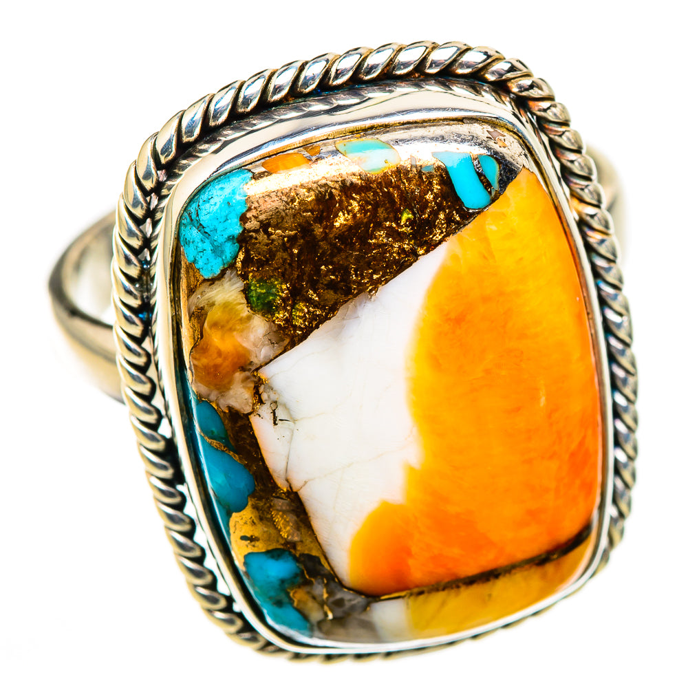 Spiny Oyster Turquoise Rings handcrafted by Ana Silver Co - RING126291 - Photo 2